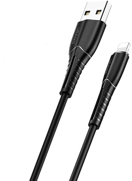 USAMS U35 Lightning Kabel 2A Snelladen 1m Zwart