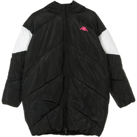 Authentiek 90 Bartes dames lang donsjack zwart/wit/fuchsia