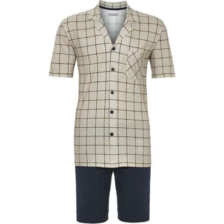 Ringella Katoenen heren doorknoopshortama beige Beige man 54