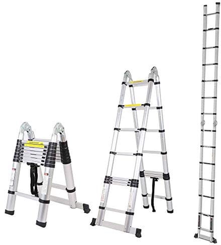 Multifunctionele telescopische ladder tot 5 m hoogte - 2-in-1 vouwladder