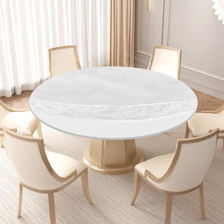 Rond Tafelkleed - Tafelbeschermer - Buiten Gebruik - Waterdicht Elastisch - 183 cm Diameter - Transparant