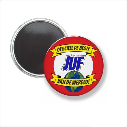 Button Met Magneet 58 MM - Officieel De Beste Juf Van De Wereld - NIET VOOR KLEDING