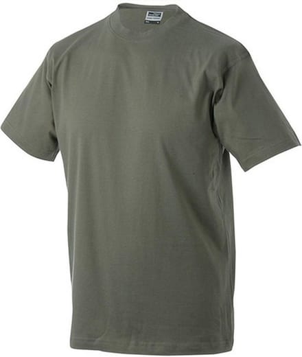 James and Nicholson Unisex Zware Ronde Tee (Olijfgroen)