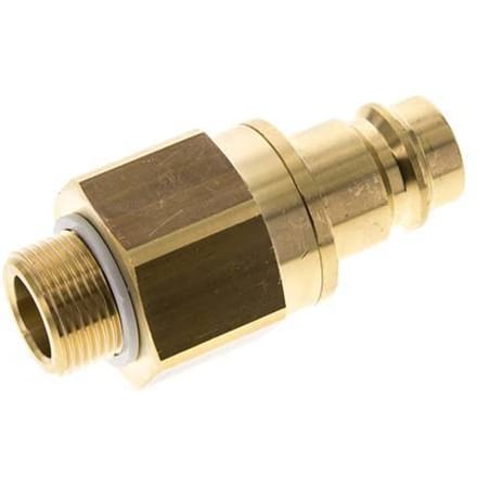 Messing DN 19 Luchtkoppeling Insteeknippel G 3/4 inch Buitendraad Double Shut-Off - CLP19-M-B-SV-034