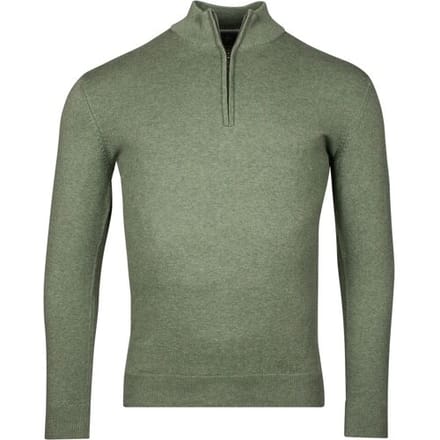 Baileys Trui Half Zip Single Knit Near Uni Color Olive Green Melange / male