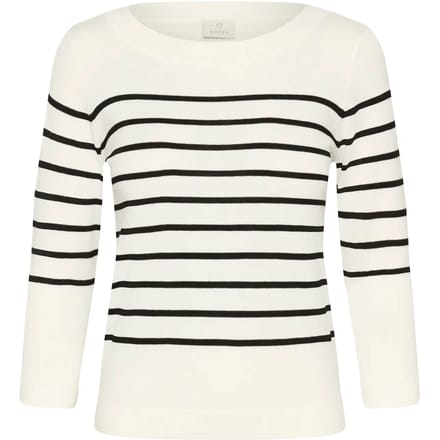 Pull BOATNECK LIZZA KAFFE CHALK BLACK STRIPE 108922