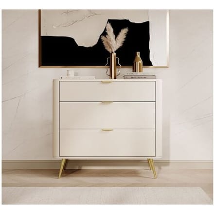 Selsey Oval - Dressoir met drie lades 92 cm - Beige