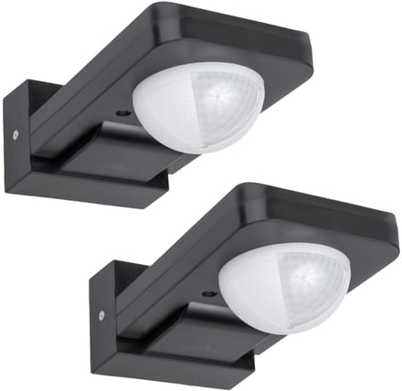 Maclean MCE243 GR - Bewegingsmelder 2 stuks - Infrarood PIR bewegingsmelder - IP65 - 2000W - Grijs