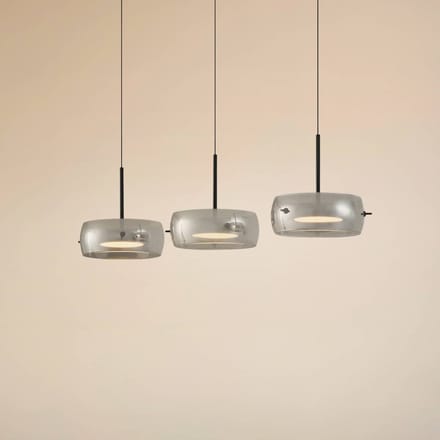 Lucande LED hanglamp Martis, zwart, 3-lamps, step-dimbaar