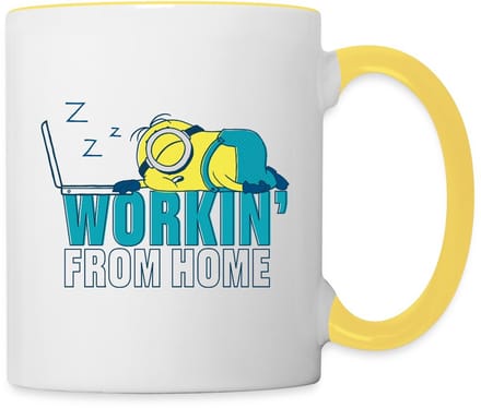 Minions Stuart Working From Home Mok Tweekleurig