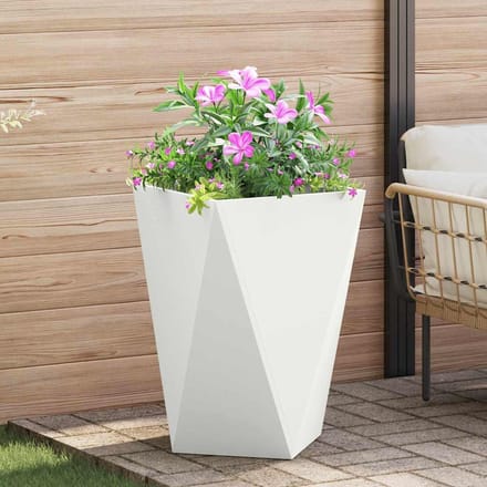 vidaXL Plantenbak Wit 50 x 50 x 75 cm Staal