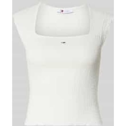slim fit top met ruche