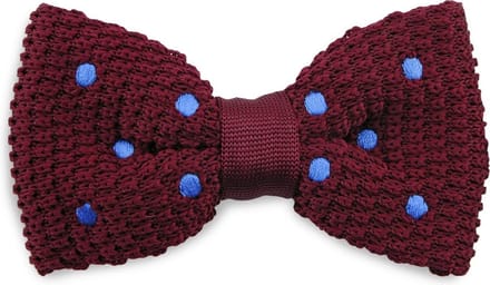 We Love Ties - Strikken - Strik Dotted Dandy - bordeauxrood / blauw