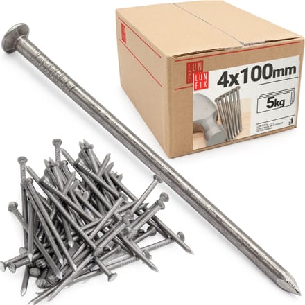 LUN FIX - Bouwspijkers 4x100 mm 4 inch - zwart - 5kg