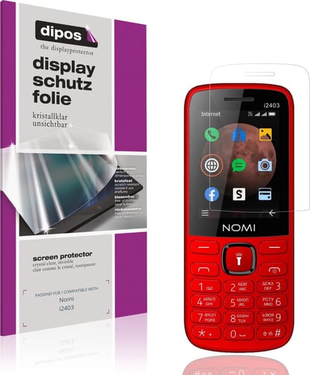 dipos – 4x Beschermfolie geschikt voor Nomi i2403 | Krasbestendige & heldere Screenprotector Ultra-Thin