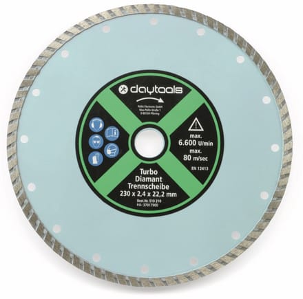 DAYTOOLS diamantslijpschijf met turborand, 230 mm