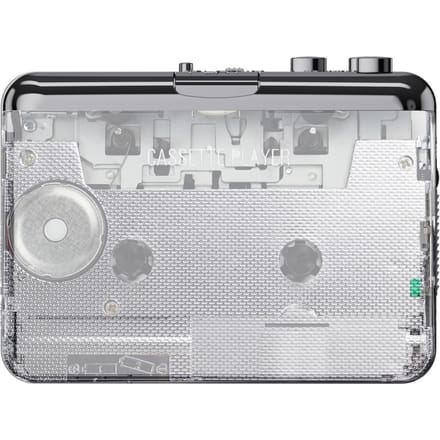 ezcap218PT cassetteband-naar-mp3-converterrecorder via pc-cassettespeler met oortelefoon transparant