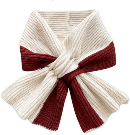 Sjtoer Luxe Ribgebreide - Dames Sjaal – Rood & Crème – Stijlvol & Warm