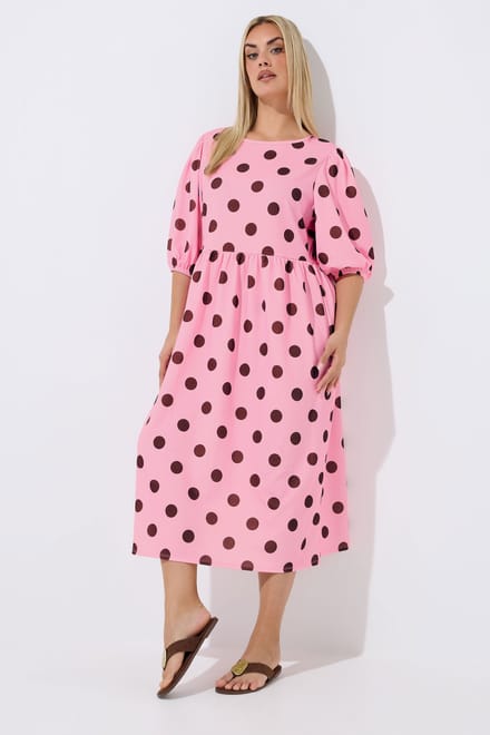 Limited Collection Roze Jurk Met Stippen Size 40