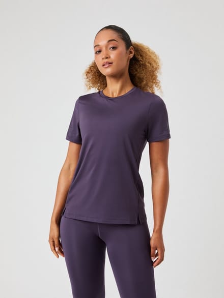 Björn Borg Sportshirt Dames - Trainingshirt Korte Mouw - Gerecycled Polyester - Paars - Maat S