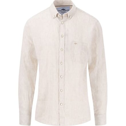 Fynch-Hatton Overhemd Linnen Fine Stripe Button-Down Zand / male
