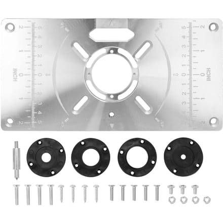 Routertafel Inzetplaat Aluminium Snijmachine Graveer Flip Board met 4 ringen voor zwart