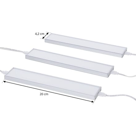 Prios Ashtonis LED meubelverlichting, set van 3, 20 cm