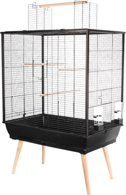 Zolux Vogelkooi Neo Darwin - Vogelverblijven -  Zwart - 78 x 48 x 112 cm