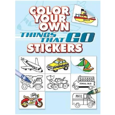 Color Your Own Things That Go Stickers - Cathy Beylon