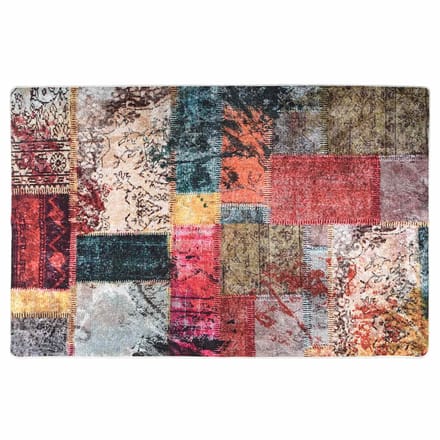 vidaXL - Vloerkleed - wasbaar - patchwork - 80x150 - cm - meerkleurig