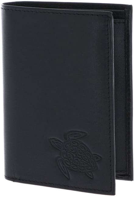 oxmox Leren portemonnee Leather Kombibörse Turtle Embossed Black zwart