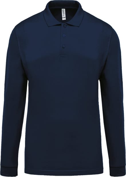 Kariban Piqué-herenpolo lange mouwen K256 - Navy - S
