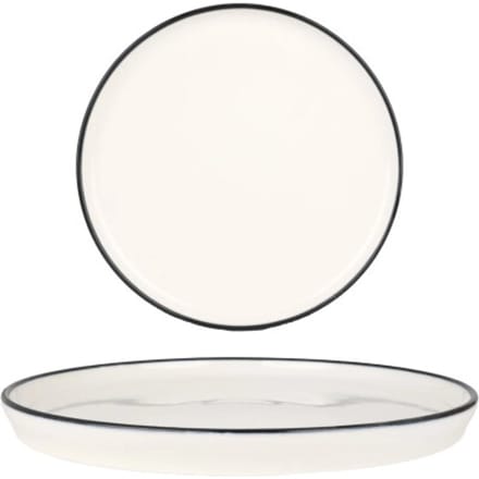 Rinart Dinerbord - Black Edge - Porselein - 28 cm - set van 6