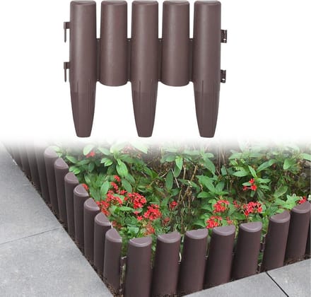 Kunststof Gazonrand met Houtlook - Weerbestendige Tuinomranding 2,8 m