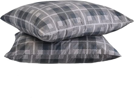 HappyBed Kussenslopen Grey tartan 80x80 cm - Kussensloop set 2 stuks - 100% Microvezel - Ultieme slaapcomfort
