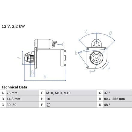 Starter BOSCH 0 986 022 631