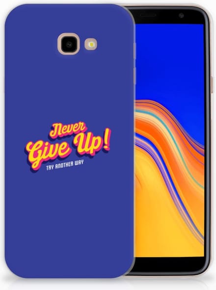 Samsung Galaxy J4 Plus (2018) Siliconen hoesje met naam Never Give Up