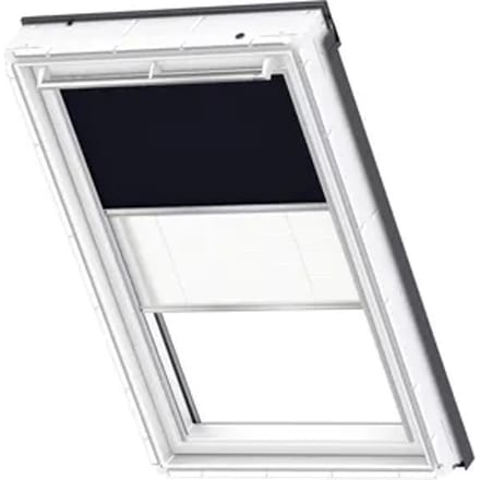 Velux Verduisterend Rolgordijn Dfd S08 1100sc - Manueel - Donker Blauw En Wit