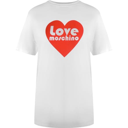 Love Moschino T-shirt Met Hartlogo In Wit