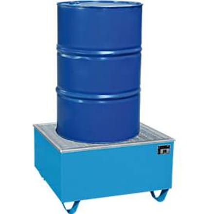 Opvangbak BAUER AW-1/PE, met rooster, 200 l, B 815 x D 815 x H 470 mm, blauw