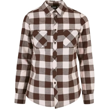 Urban Classics - Turnup Checked Flanell Blouse - M - Bruin