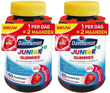 Davitamon Junior Gummies 3-12 jaar - 2 x 60 gummies - Voordeelverpakking
