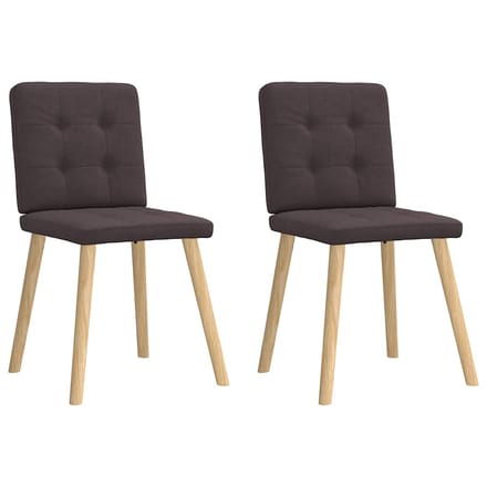 vidaXL Eetkamerstoelen 2 st stof donkerbruin