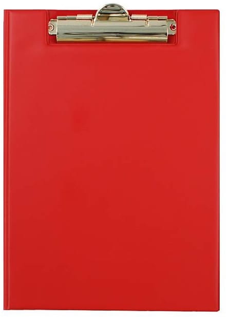 TRES Clipboard Map A5 Rood - Stevig PVC met Klem