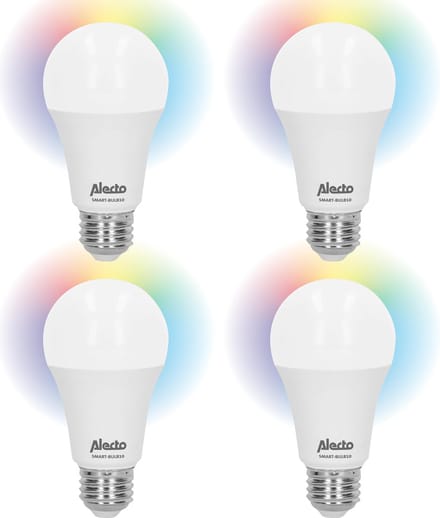 Alecto SMART-BULB10 4-PACK - Smart Verlichting - Wifi LED lamp - Energiezuinig - 4 stuks