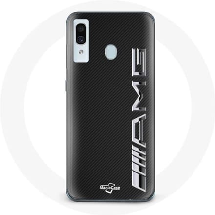 Coque - MANIACASE - Samsung Galaxy A30 - Logo AMG - Carbone - Protection optimale noir