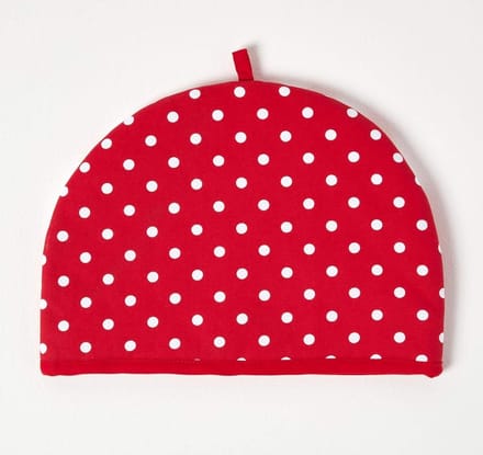 Homescapes Teekannenwärmer Polka Dots rot Design Theemuts