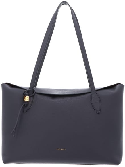 COCCINELLE Leren schoudertas Thess Handbag Grained Leather Stove blauwgrijs
