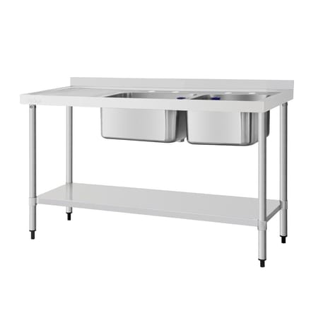 Vogue Dubbele Spoeltafel Spoelbak Links - Vogue DY825 - Horeca & Professioneel - Horeca & Professioneel