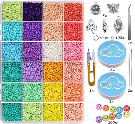 PLAY IT Kralen set XXL - 21000 stuks 2.5mm - Incl. 100 Smileys